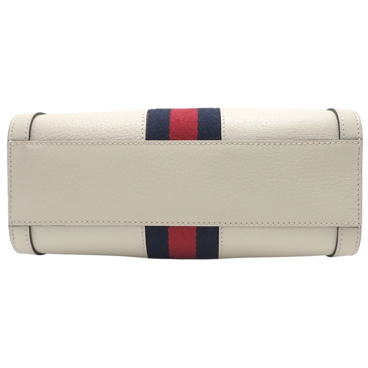 Ophidia GG Small Tote Bag Leather White Red Navy 719882