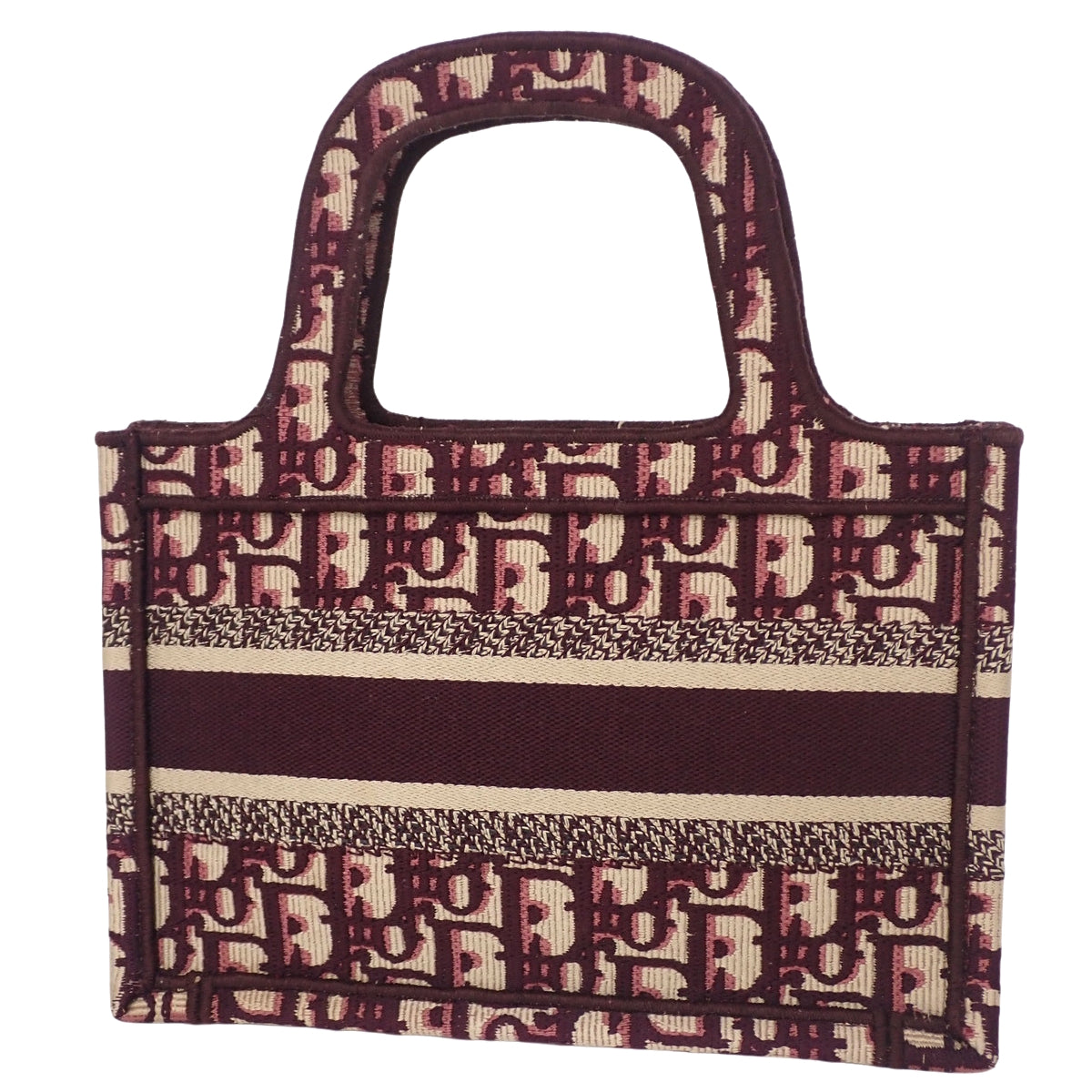 Book Tote ブックトート バッグ ミニ キャンバス ボルドー ディオールオブリーク ジャカード