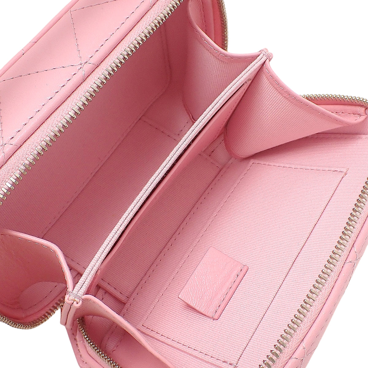 Matelassé Coco Mark Mini Vanity Chain Shoulder Bag Lambskin Pink