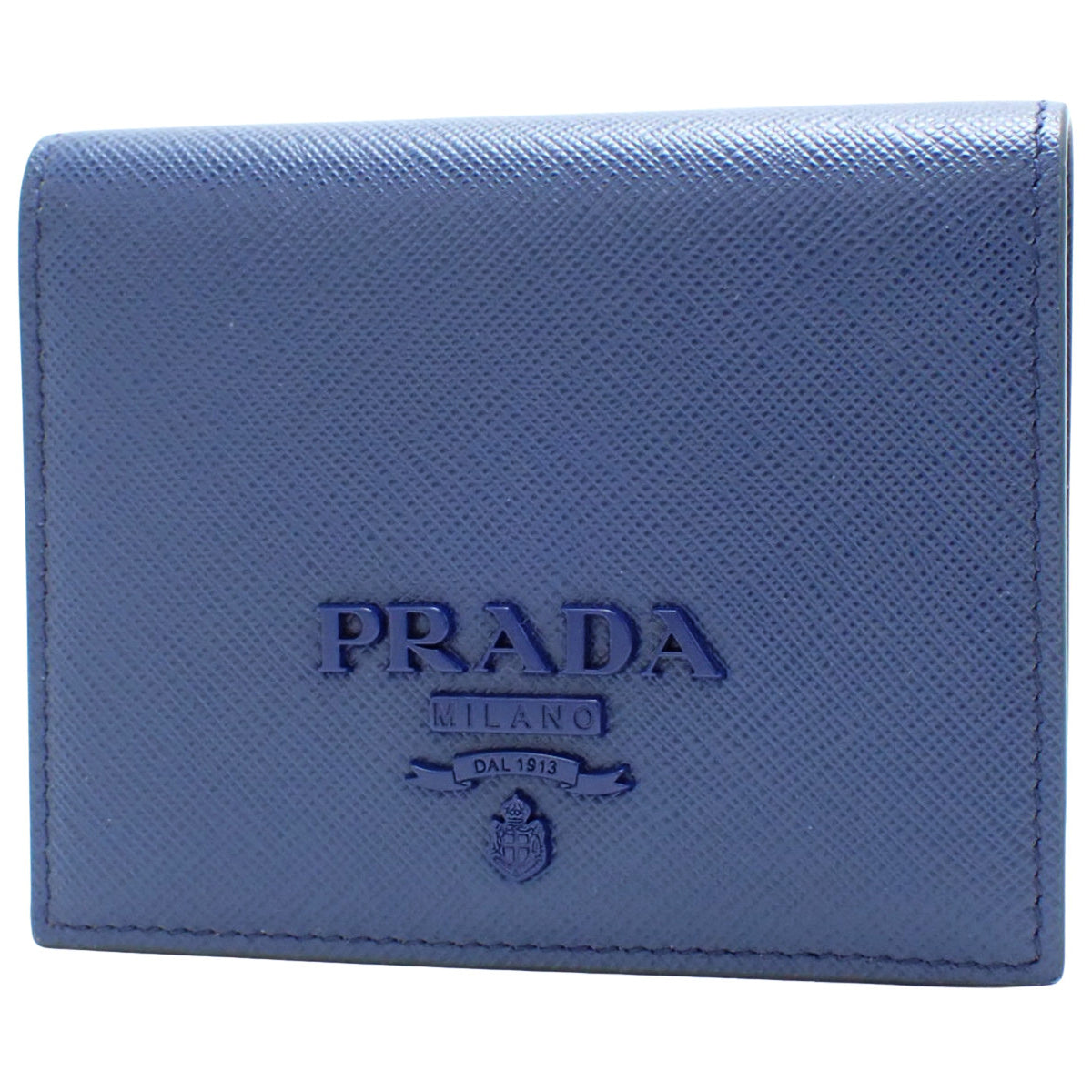 对折钱包 Saffiano皮革 蓝色 1MV204