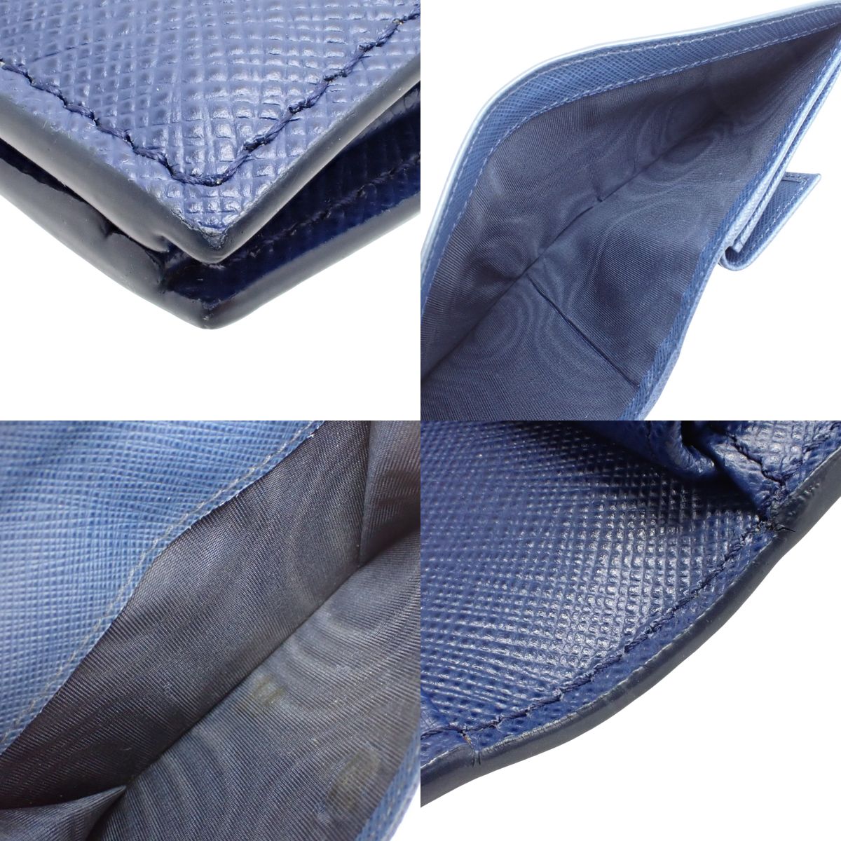 对折钱包 Saffiano皮革 蓝色 1MV204