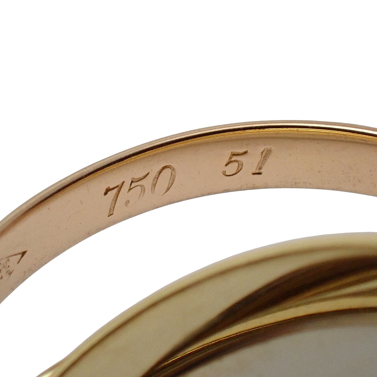 les must de Cartier トリニティリング K18YG K18WG K18PG 51 7.5g