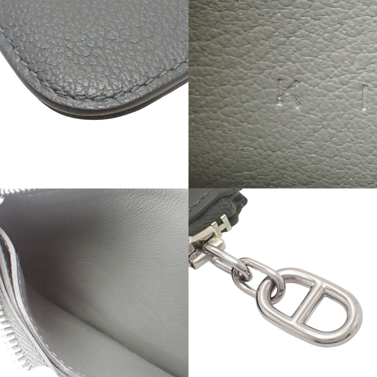 Zipango Evercolor Palladium Hardware Ardoise Silver Hardware K stamp
