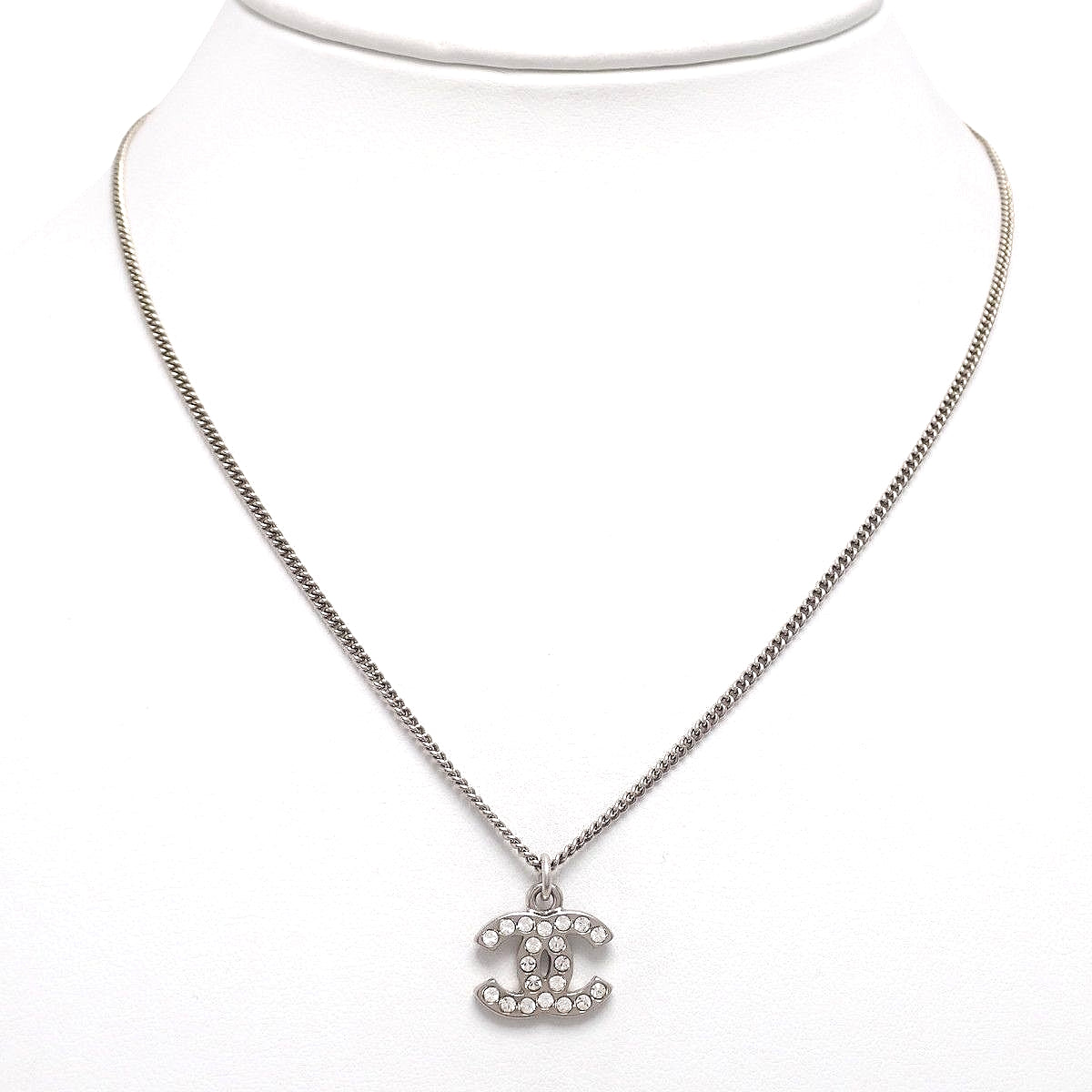 Coco Mark Rhinestone Necklace, Metal