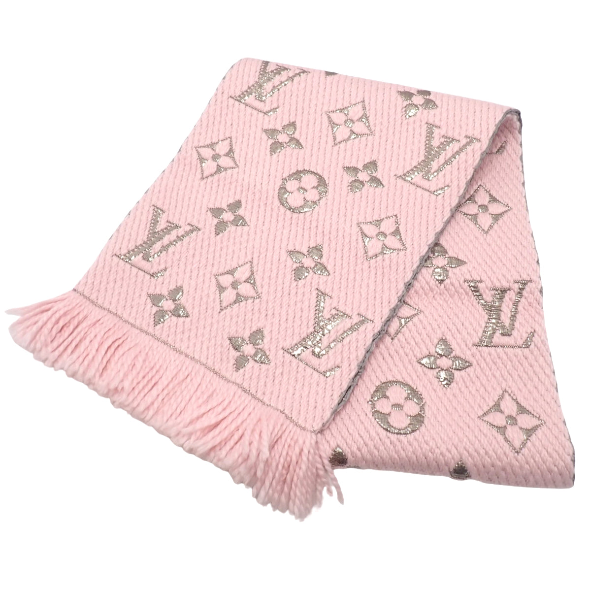 モノグラム エシャルプ・ロゴマニア シャイン ウール シルク ポリエステル ローズ・バレリーヌ M70466