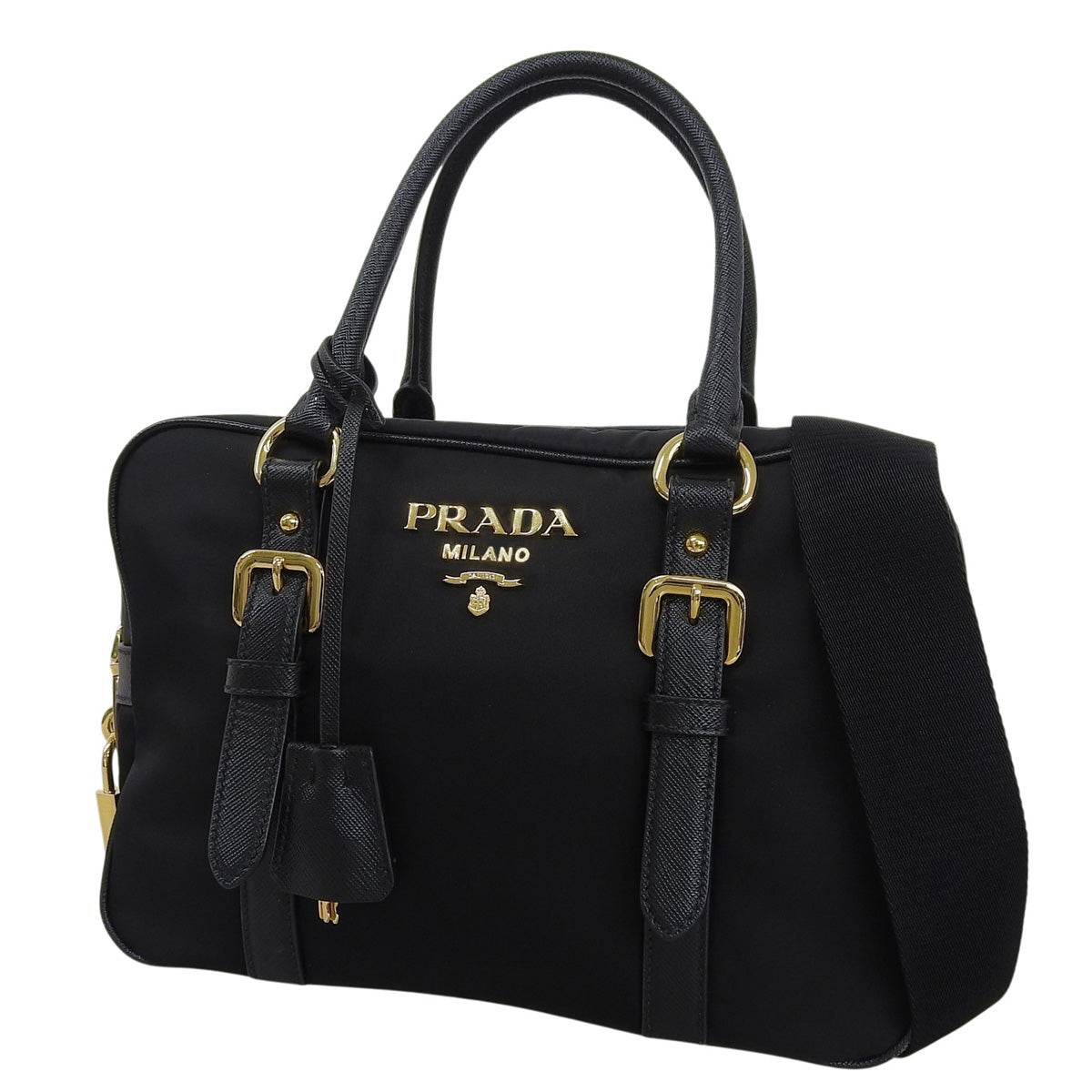 2WAY ハンドバッグ サフィアーノレザー テスート ブラック 1BB088