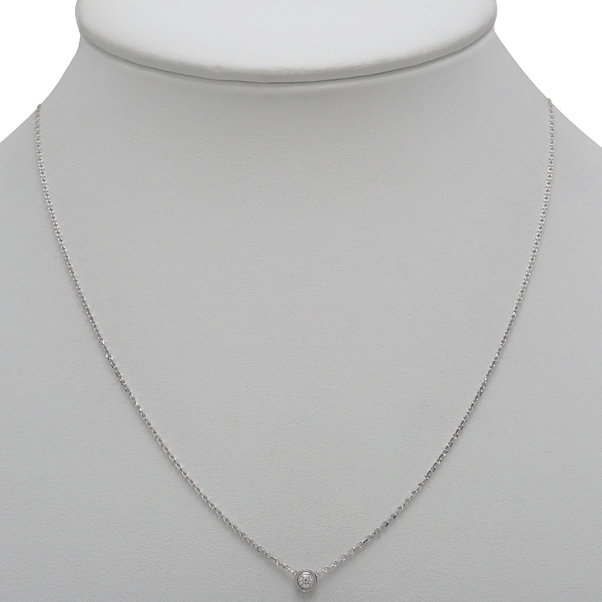 ダムール ネックレス ミニモデル ダイヤモンド ホワイトゴールド K18WG 2.3g ペンダント ジュエリー アクセサリー 1PD