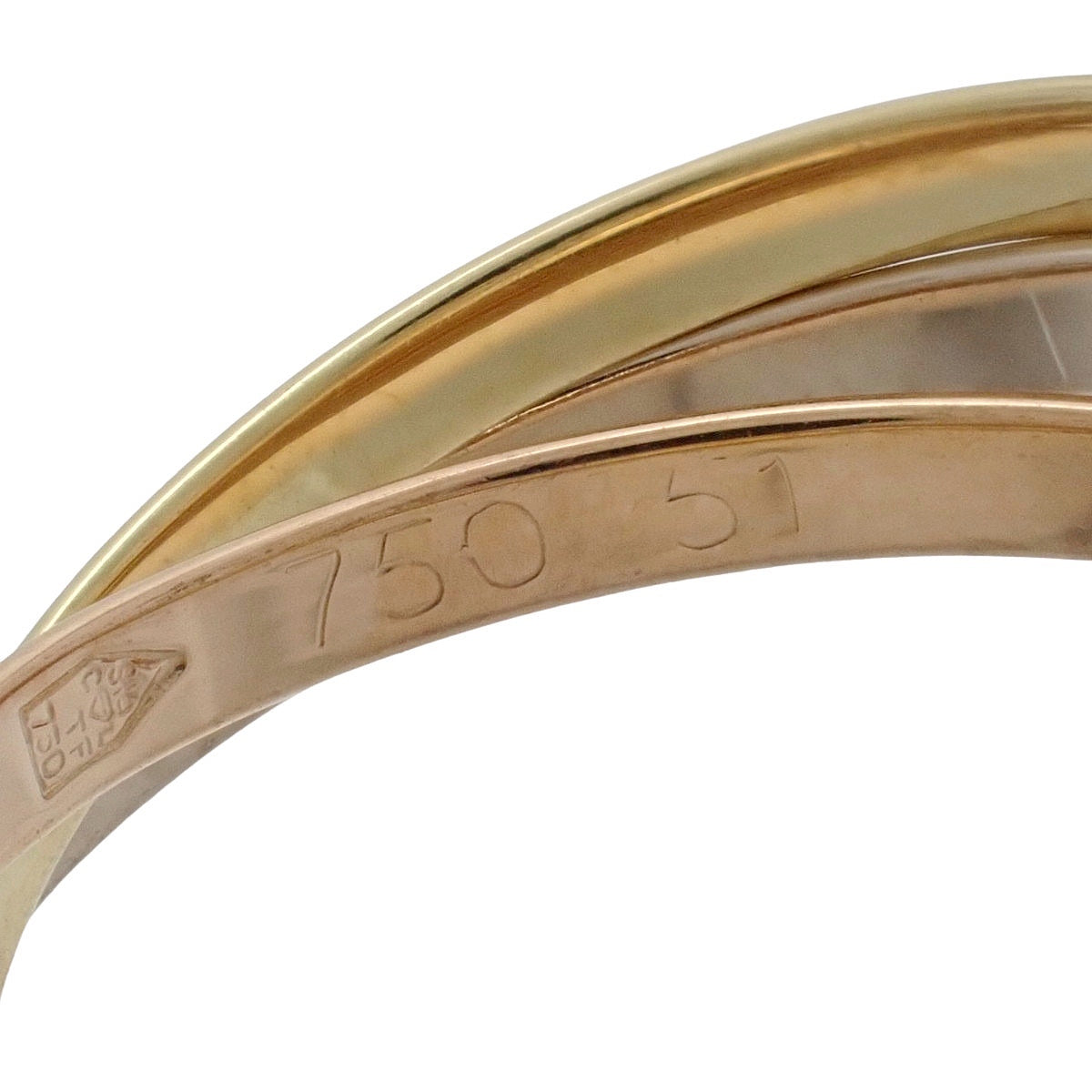 les must de Cartier トリニティ リング K18YG K18WG K18PG 51 3.5g