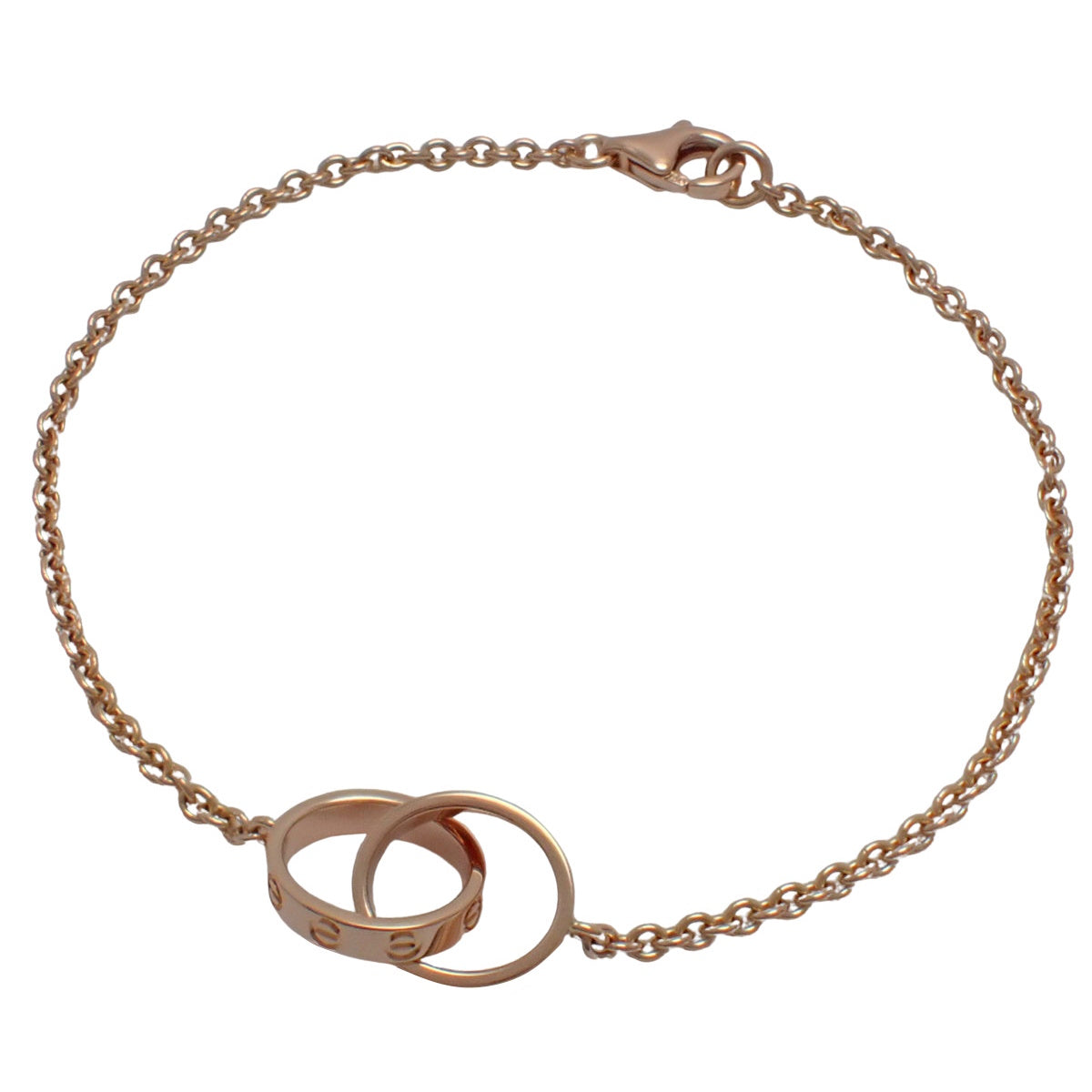 LOVE ブレスレット チェーン ピンクゴールド K18PG 4.2g