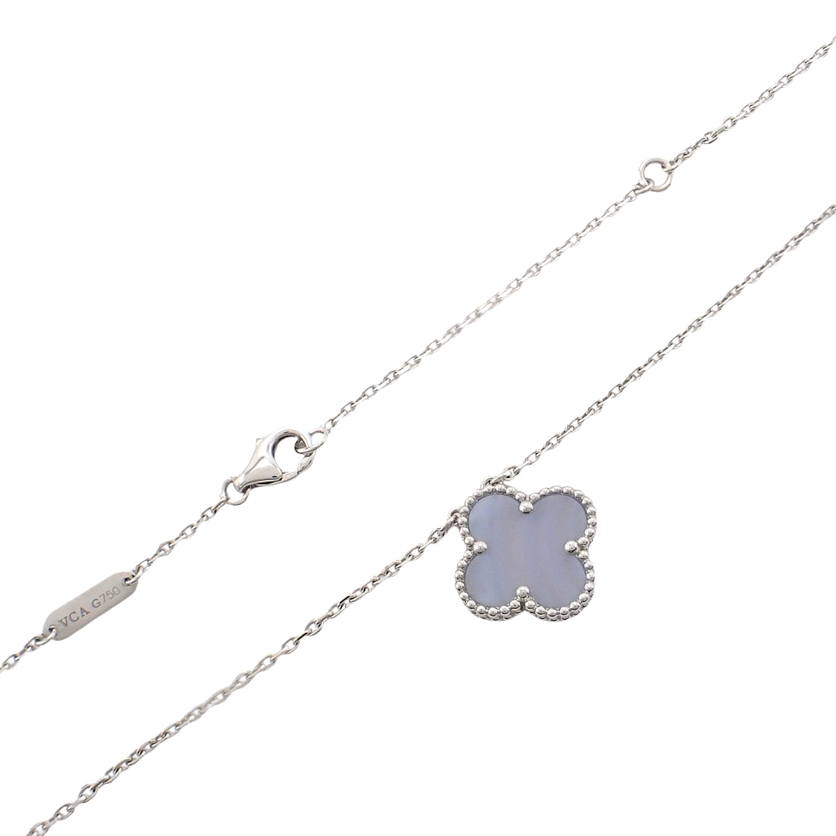 Vintage Alhambra Pendant, Chalcedony, White Gold, K18WG, 5.2g