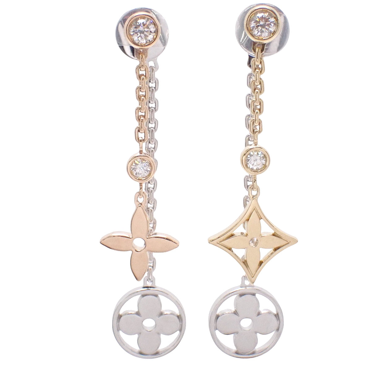 Monogram Idylle Double Chain K18 Yellow Gold Pink Gold White Gold 6.8g