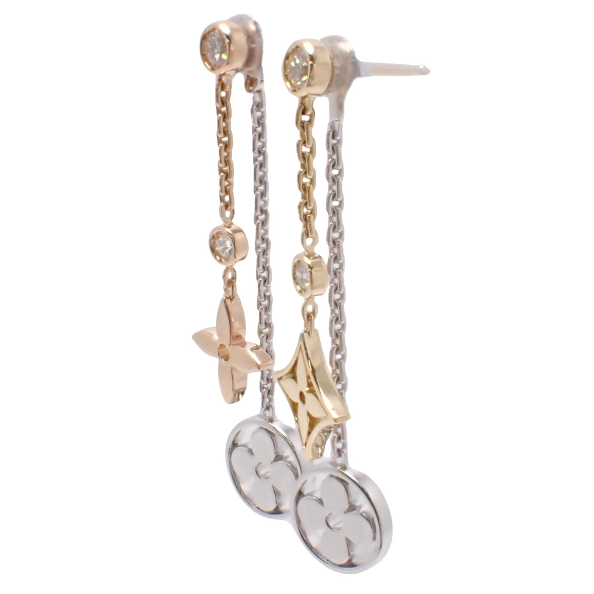 Monogram Idylle Double Chain K18 Yellow Gold Pink Gold White Gold 6.8g