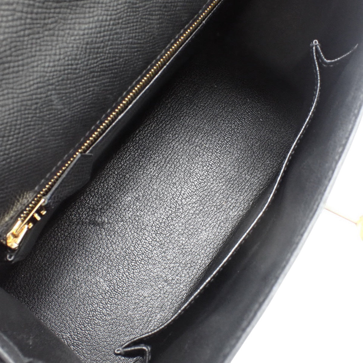 Kelly 25 (Sellier) Veau Epsom Black Gold Hardware B stamp