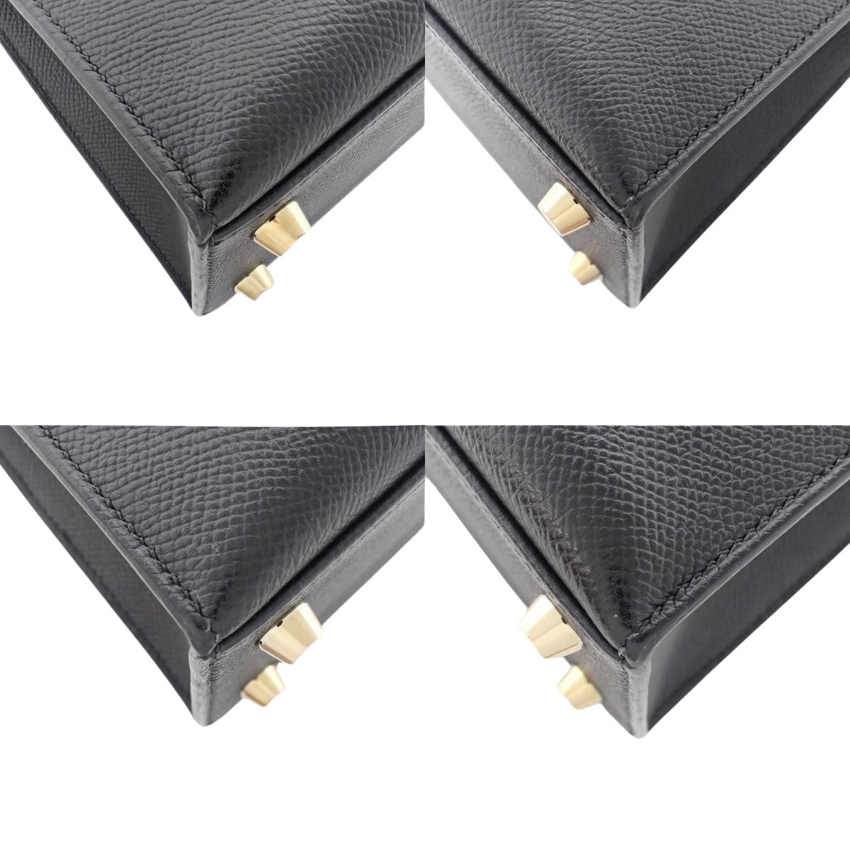 Kelly 25 (Sellier) Veau Epsom Black Gold Hardware B stamp