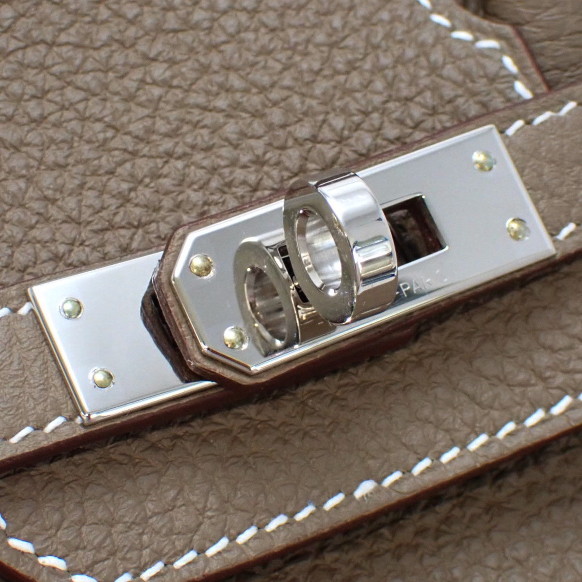 Birkin 25 Togo Palladium Hardware Etoupe K stamp