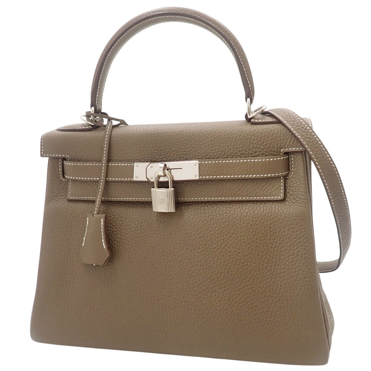 ケリー28 (内縫い) トリヨンクレマンス エトープ/エトゥープ シルバー金具 Y刻印