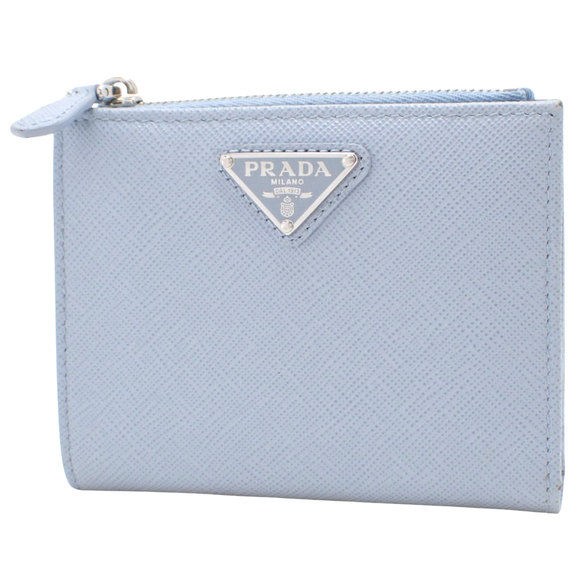 二折短款钱包 Saffiano皮革 天蓝色 1ML050