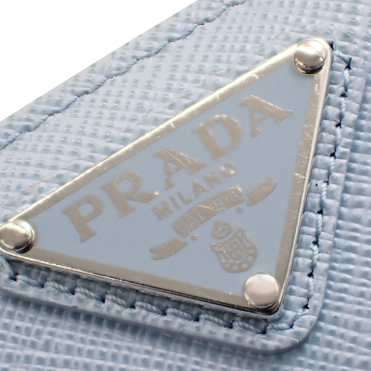 二折短款钱包 Saffiano皮革 天蓝色 1ML050