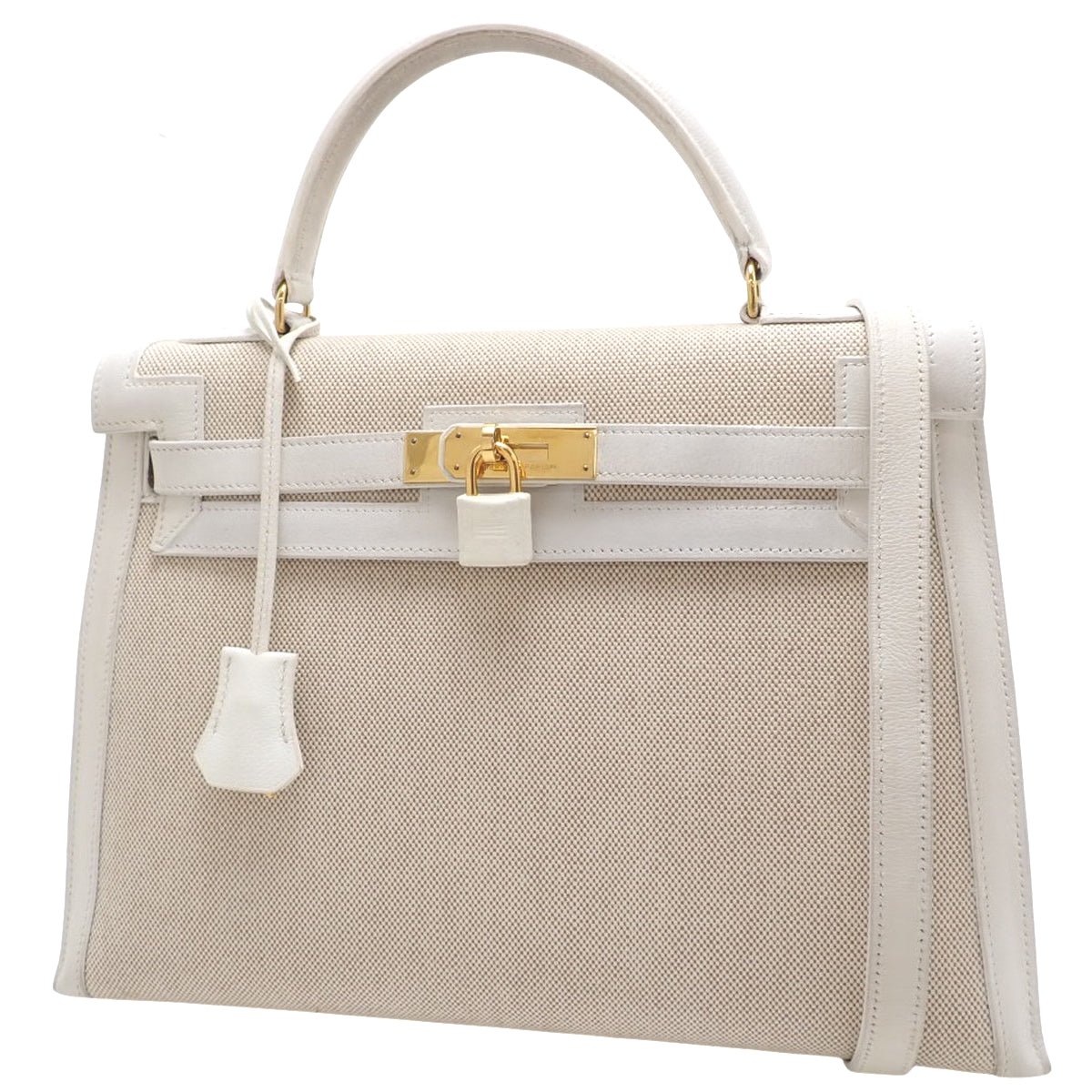 ケリー32 (外縫い) トワルアッシュ ヴォーグレネ ホワイト ゴールド金具 〇X刻印