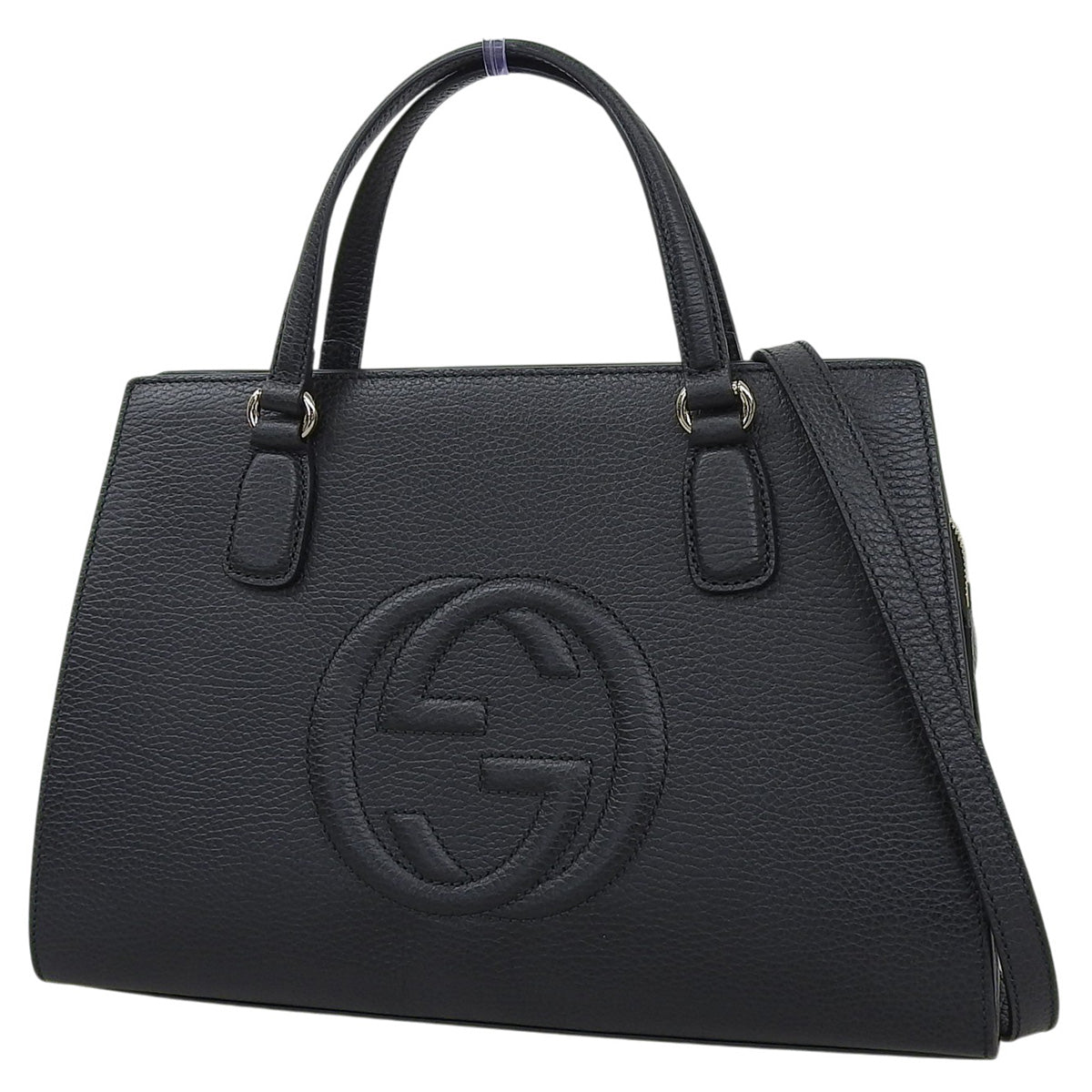 Soho Interlocking G 2-Way Bag Leather Black 431571