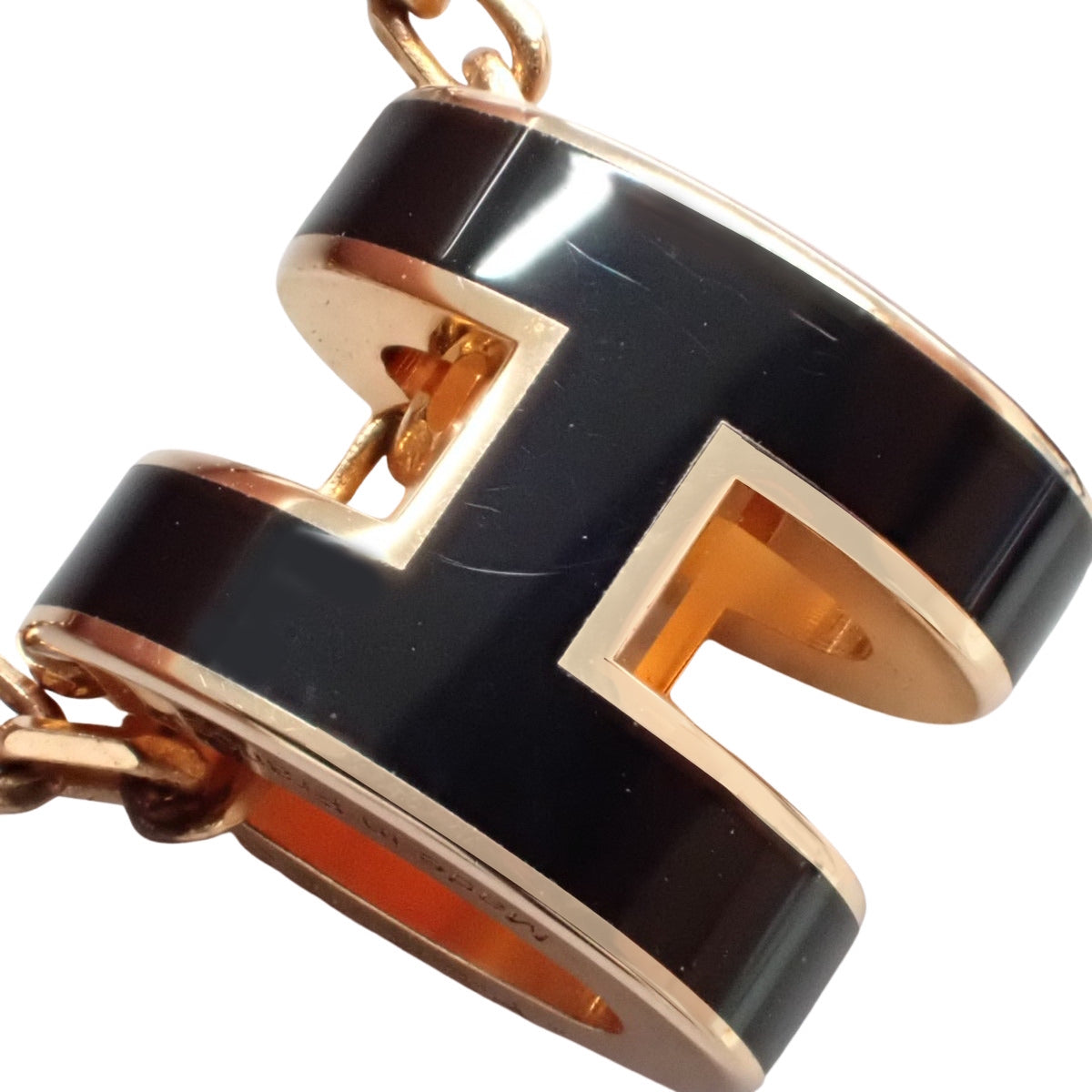 Pop H Mini pendant in metal with gold plating