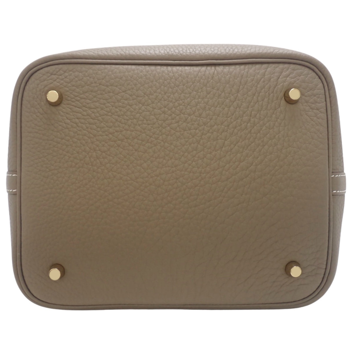 Picotin Lock MM, Taurillon Clemence, Etoupe, Gold Hardware, K stamp