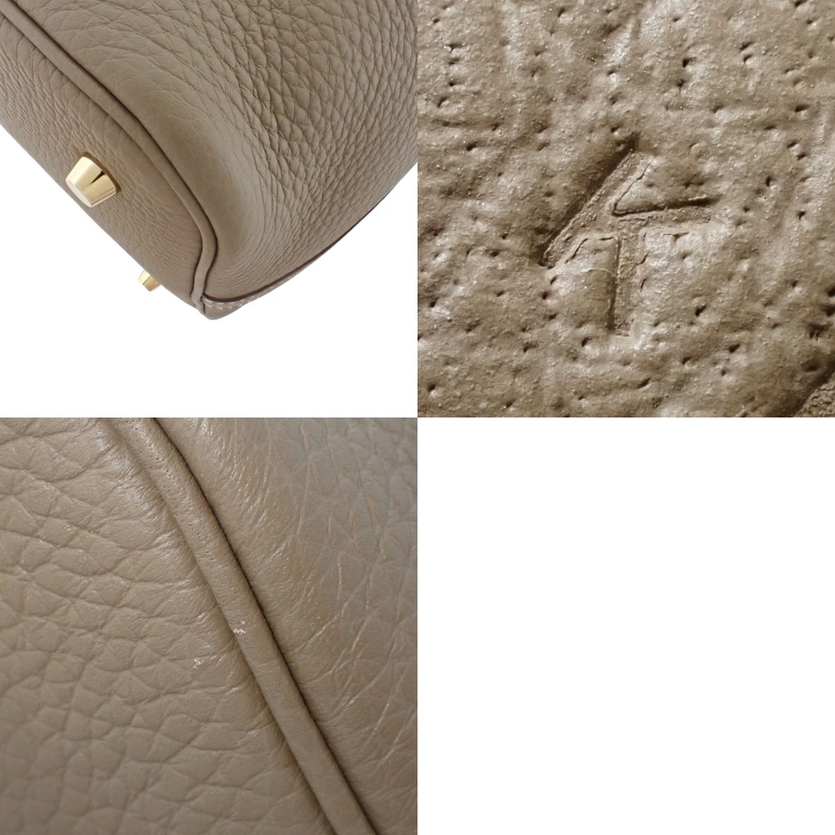 Picotin Lock MM, Taurillon Clemence, Etoupe, Gold Hardware, K stamp