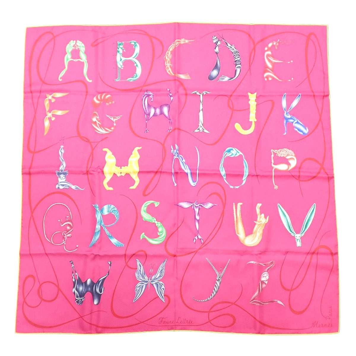 Faune Lettree Alphabetical Bestiary Shawl 90