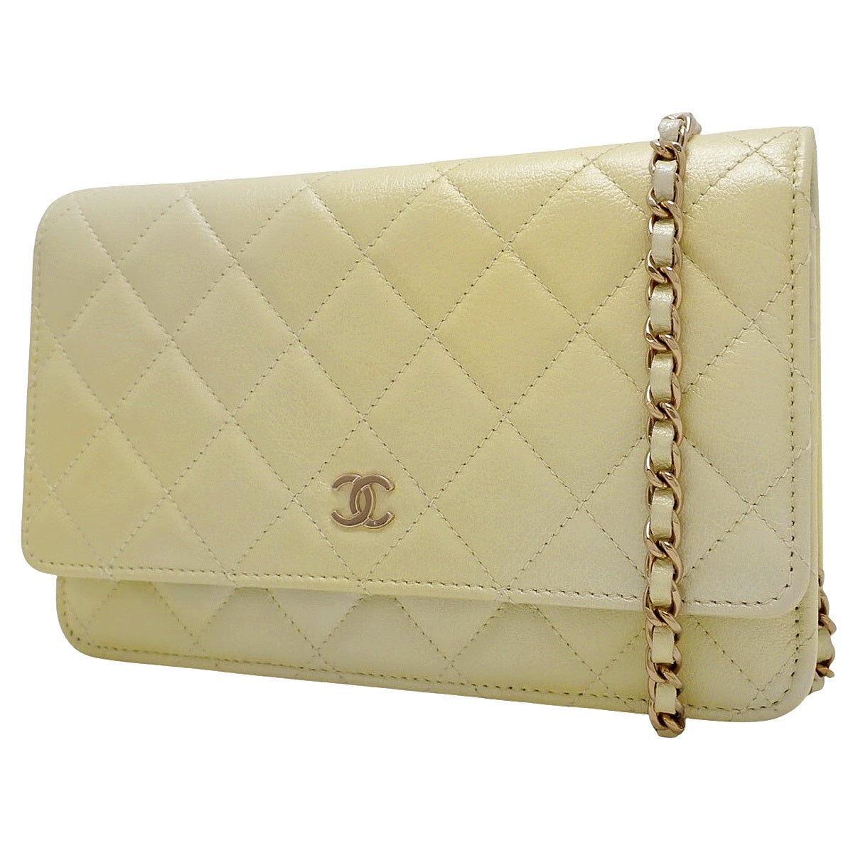 マトラッセ ココマーク チェーンウォレット レザー イエロー