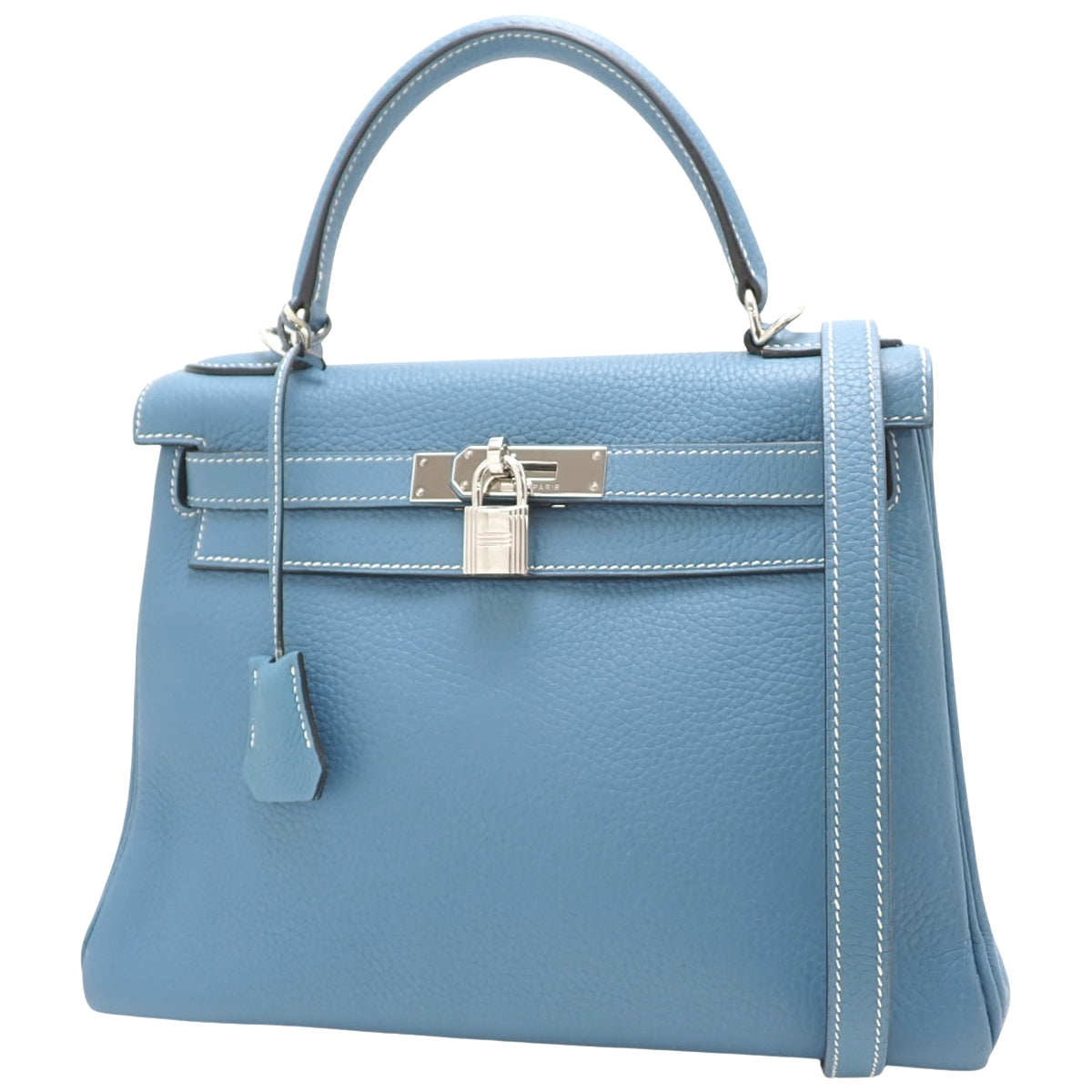 ケリー28 (内縫い) トリヨンクレマンス パラジウム金具 ブルージーン J刻印