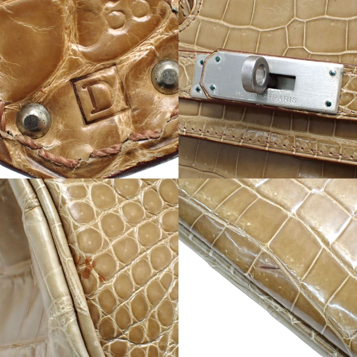 バーキン30 ポロサス クロコダイル パラジウム金具 フィセル マットシルバー金具 □D刻印
