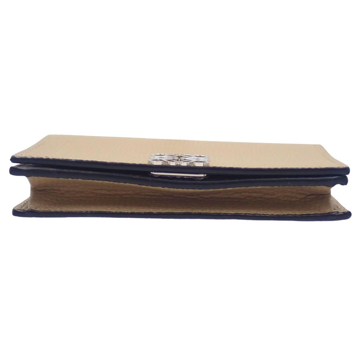 Anagram business card holder in calfskin SAND C821M97X03