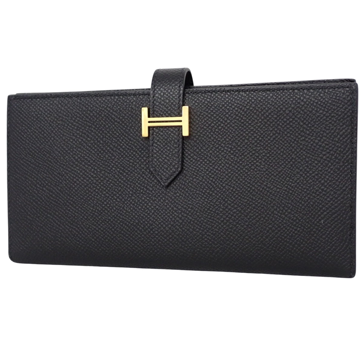 Bearn Soufflet Veau Epsom Black Gold hardware W stamp