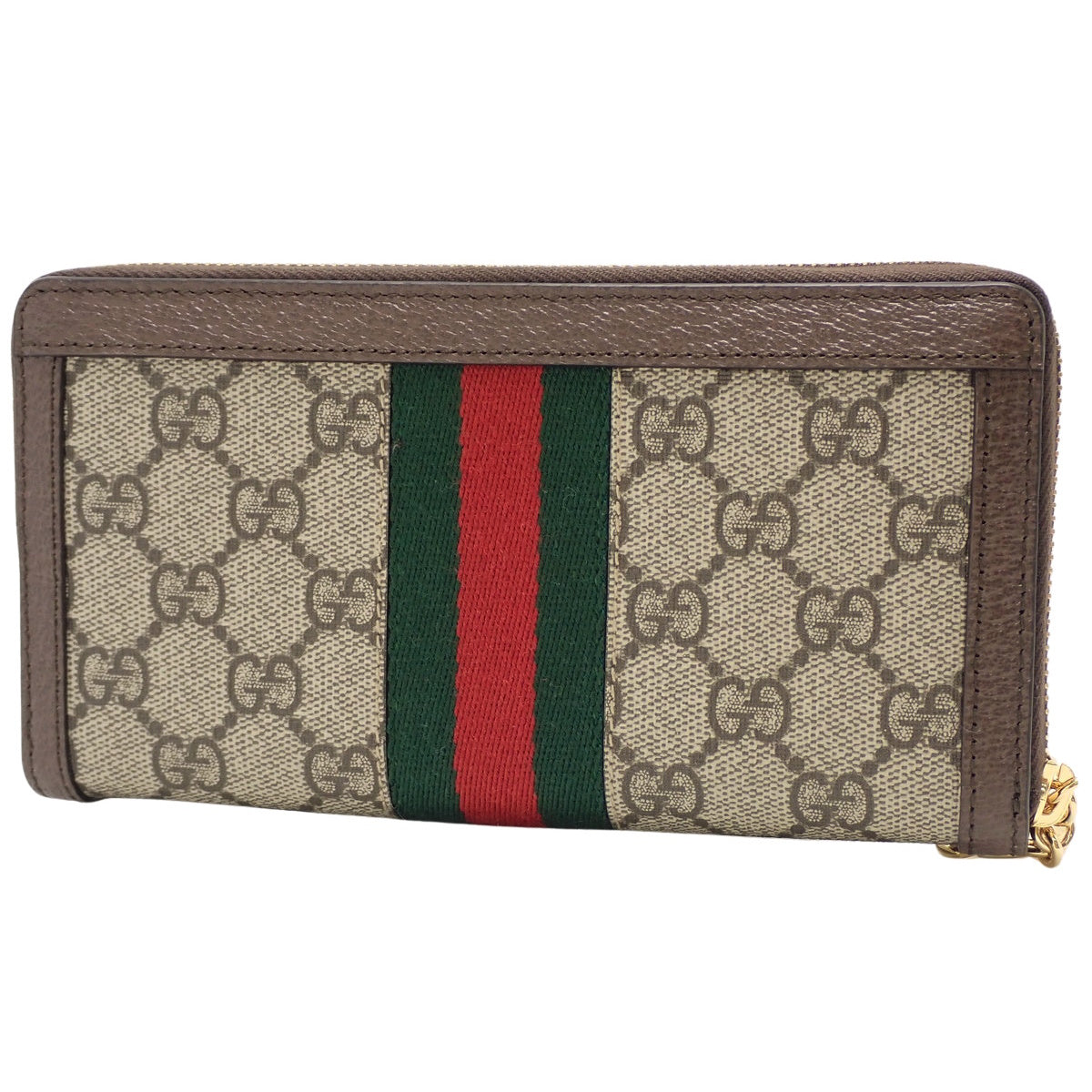 Ophidia GG Zip Around Wallet GG Supreme Canvas Ebony/Beige 523154