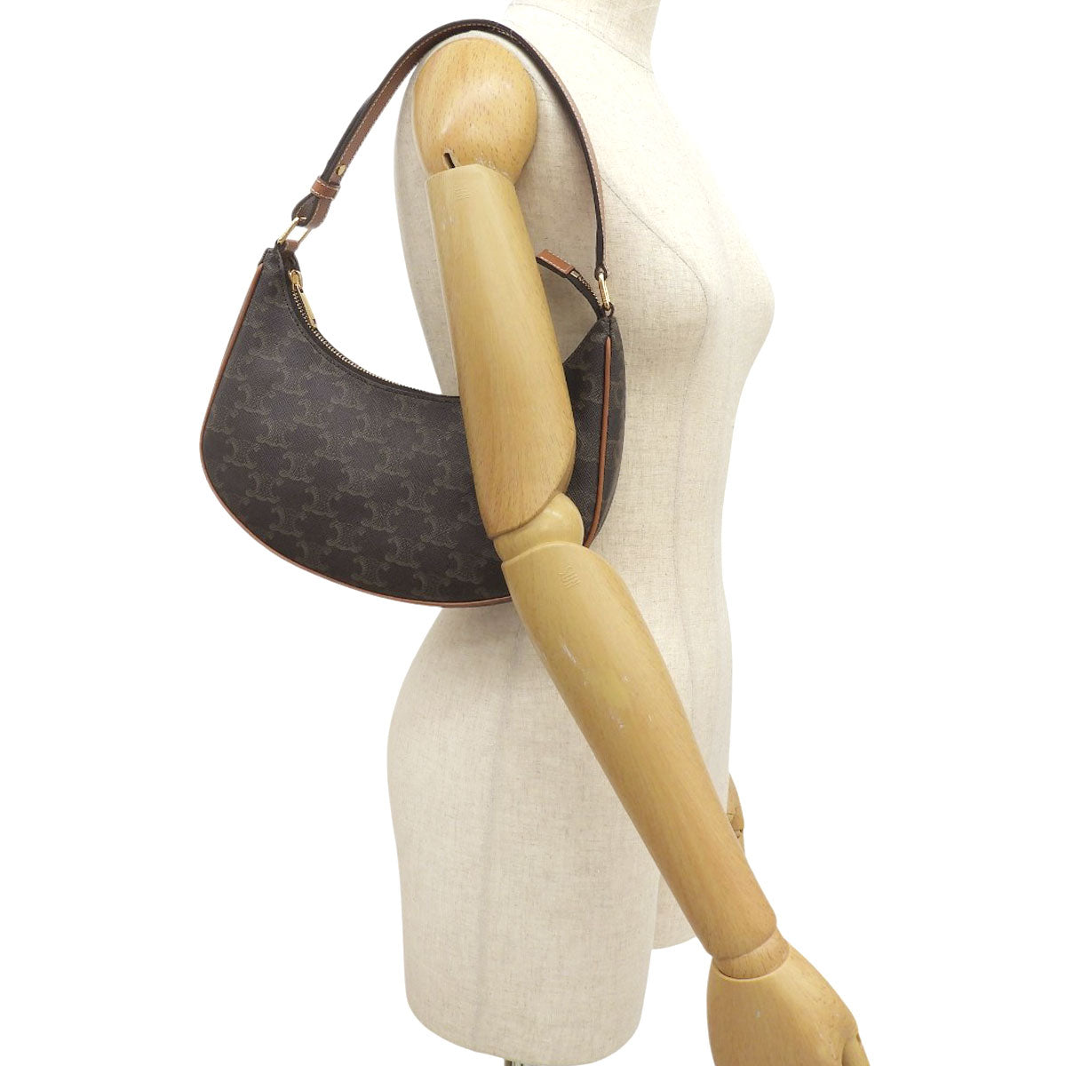 AVA Ava Bag Calfskin PVC Triomphe Canvas Tan 193952BZJ.04LU