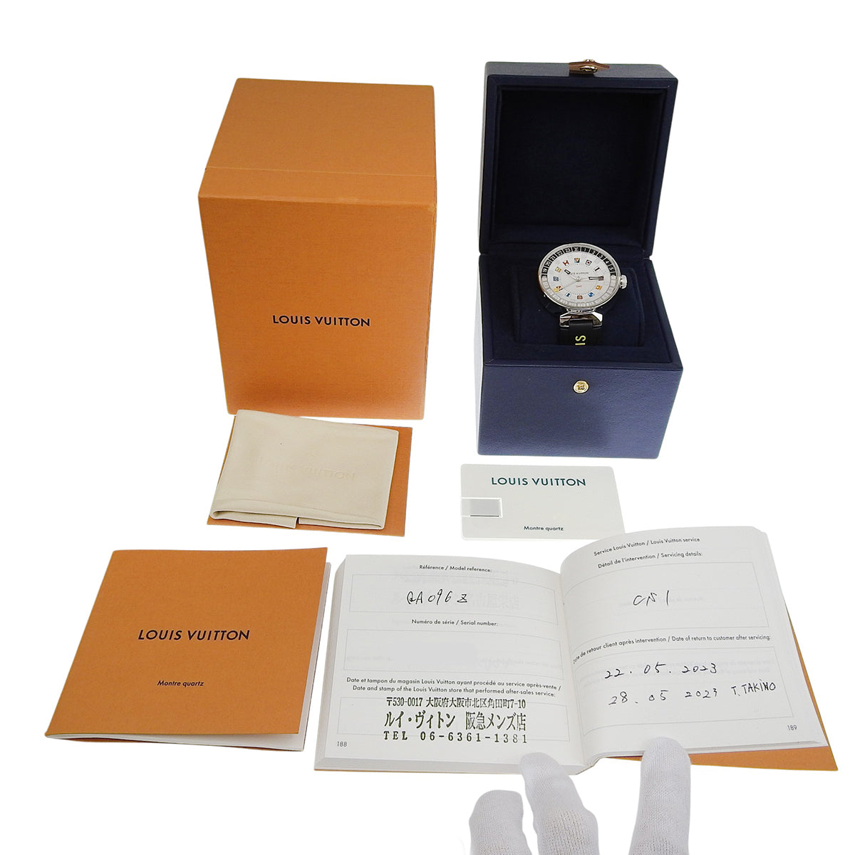 タンブール ムーン デュアルタイム GMT QA096Z SS/ラバー シルバー クオーツ メンズ