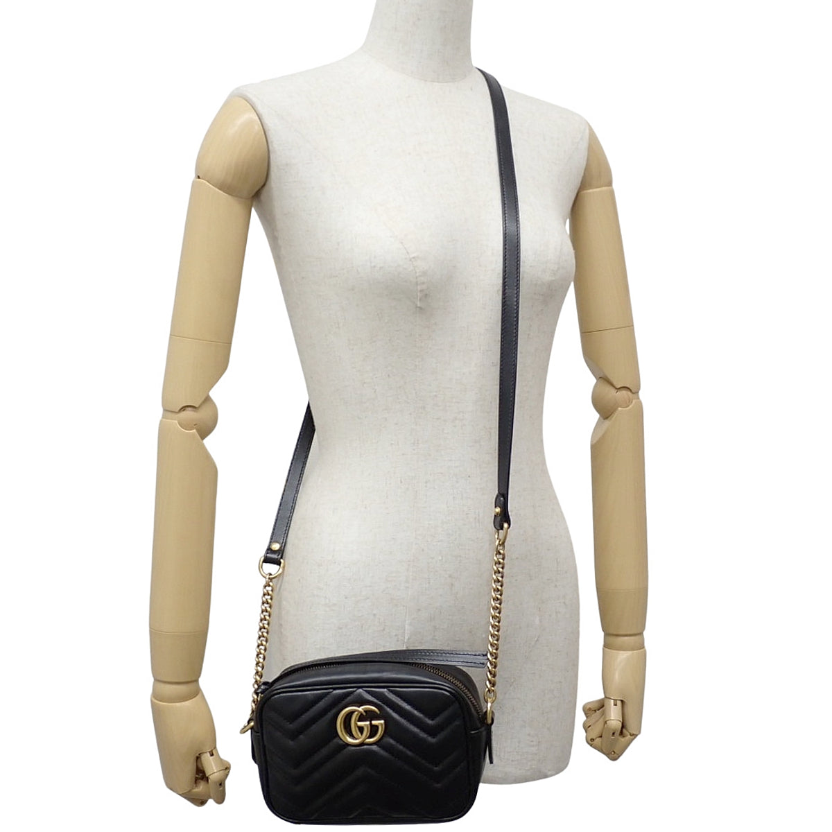 GG Marmont Mini Camera Bag Leather Black 448065