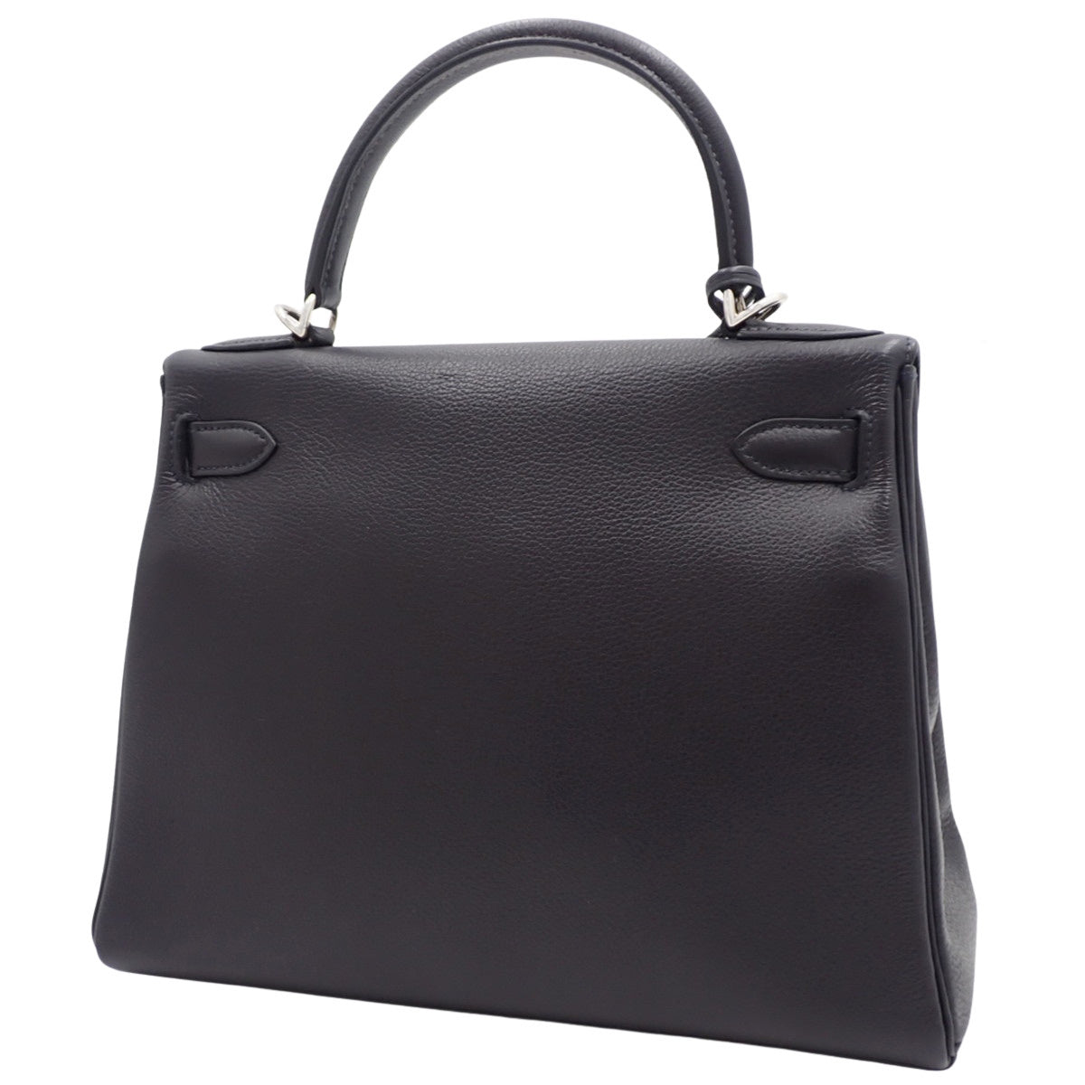 ケリー28 (内縫い) トリヨンクレマンス プルノワール シルバー金具 □E刻印