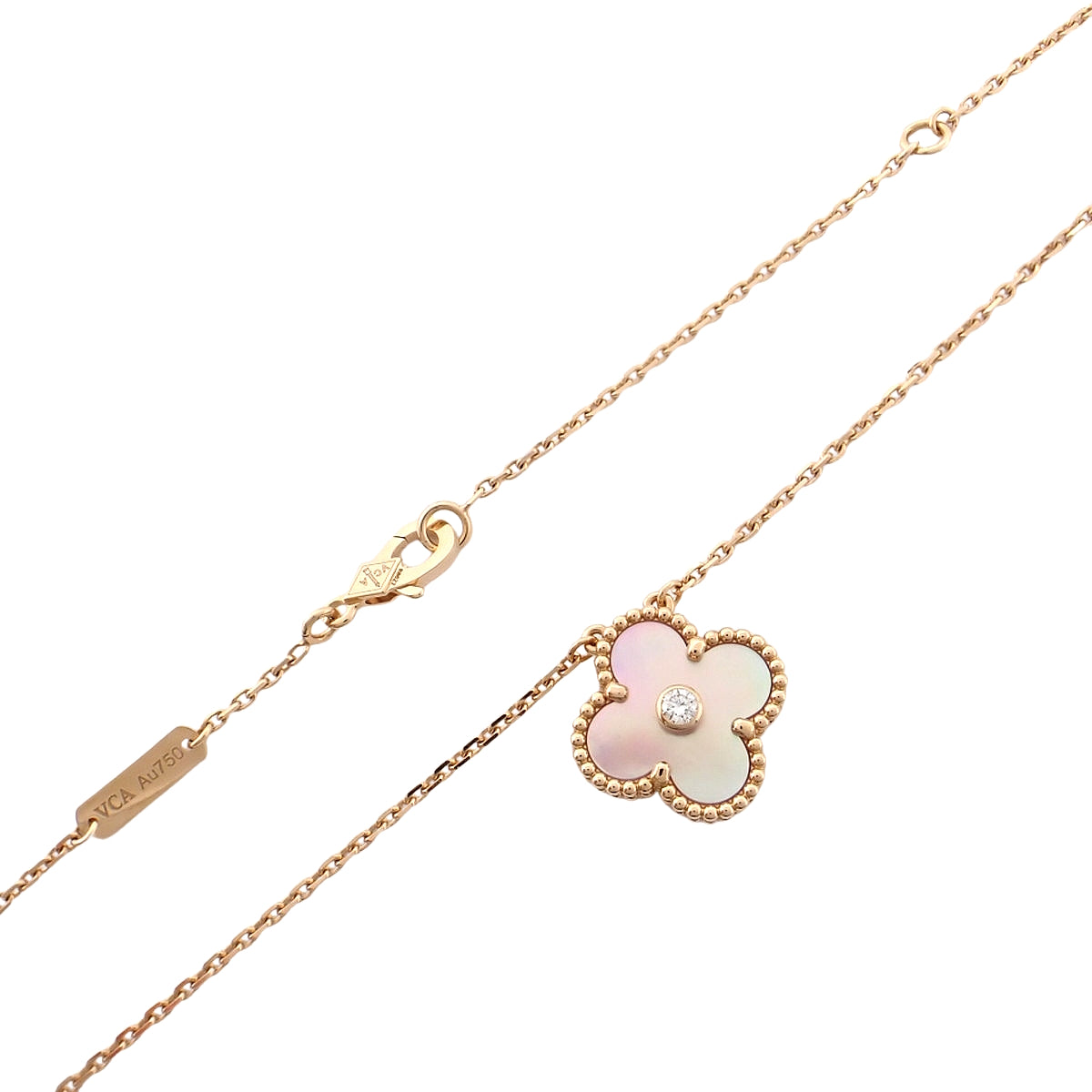 Vintage Alhambra Pendant Mother-of-Pearl/Diamond Pink Gold K18PG 6.3g 2025 Holiday Limited