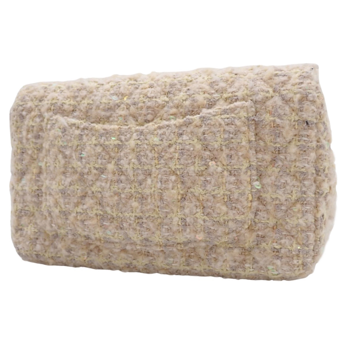 マトラッセ ココマーク チェーンショルダーバッグ ツイード スパンコール ベージュ