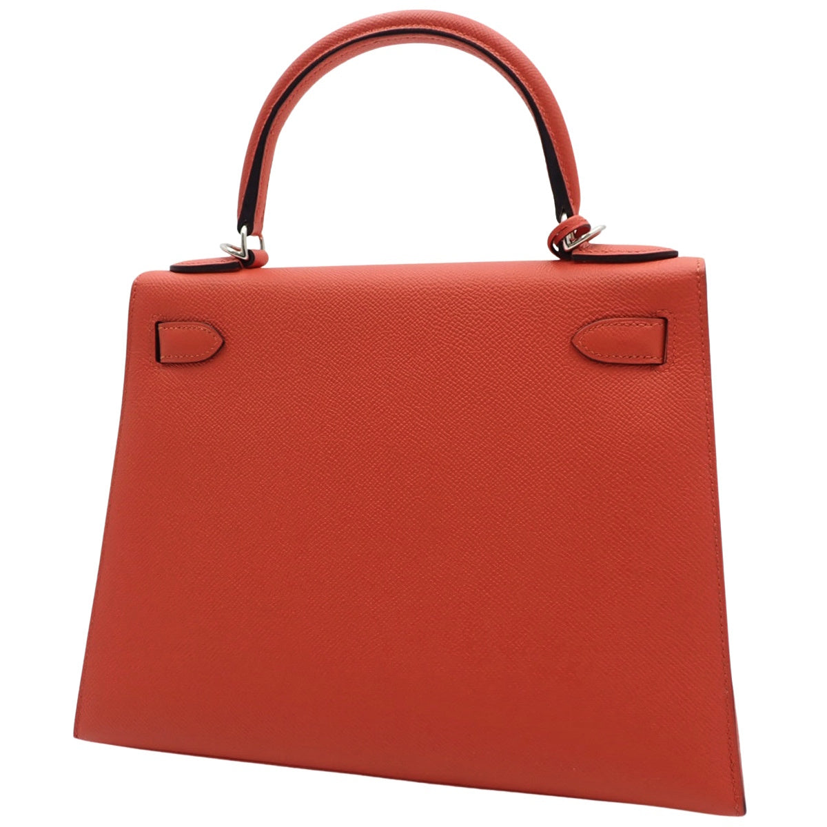 Kelly 28 Retourne M (Sellier) Epsom Sombrero Chèvre Mysore Capucine/Jaune Ambre/Bleu Obscur Silver Hardware C Stamp