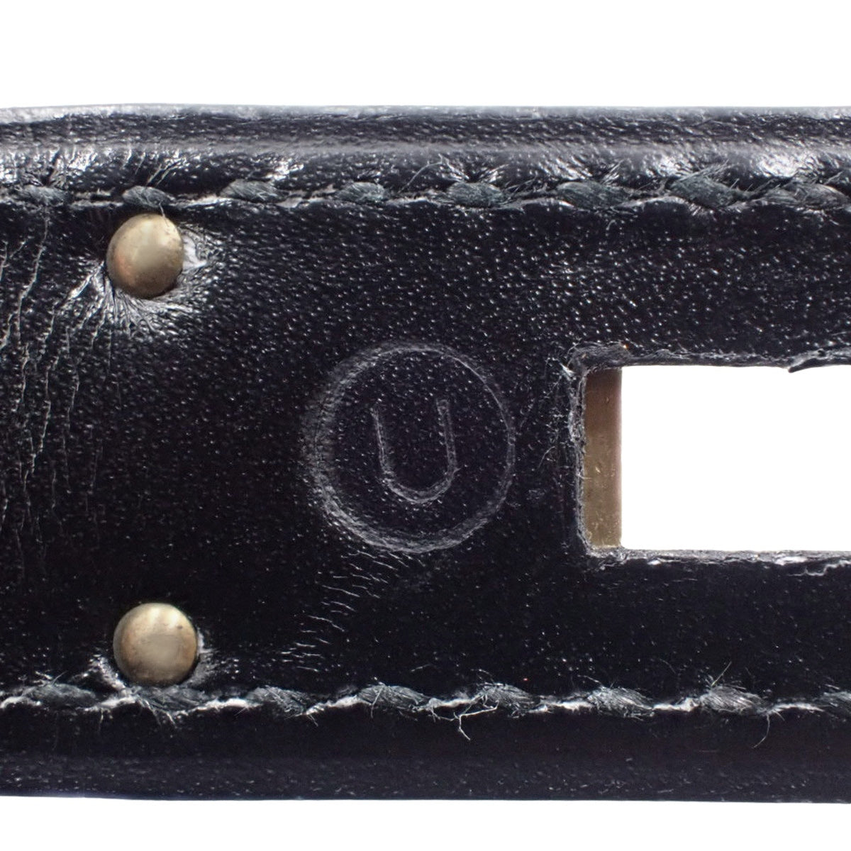 ケリー32 (外縫い) ボックスカーフ ブラック ゴールド金具 〇U刻印
