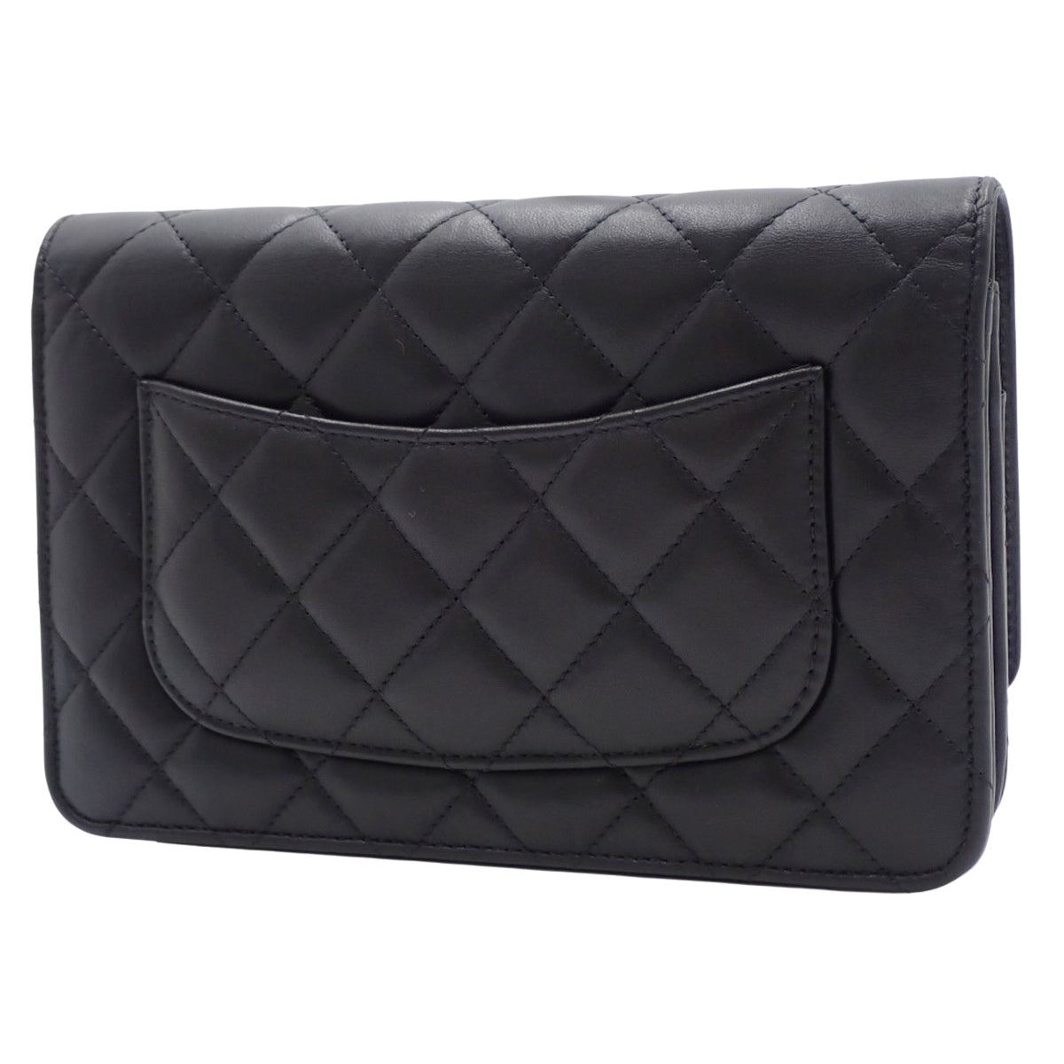 マトラッセ ココマーク チェーンウォレット ラムスキン ブラック