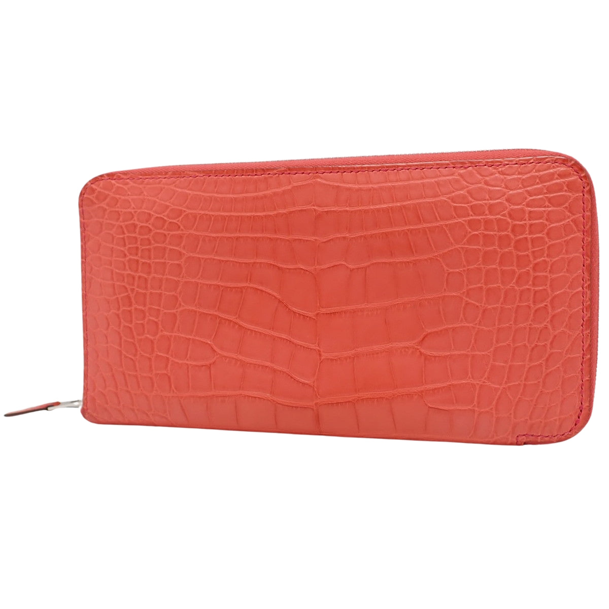 Azap Long Classic Simplify Alligator Mat Crocodile Bougainvillea Silver Hardware U-engraved