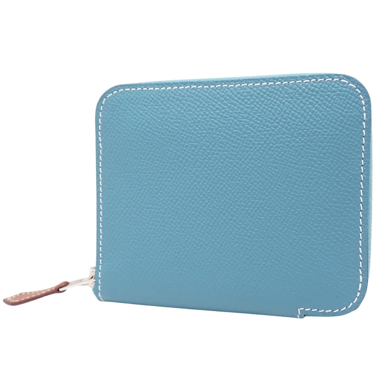 Azap Compact Silkin Veau Epsom Silk New Blue Jean Silver Hardware B stamp