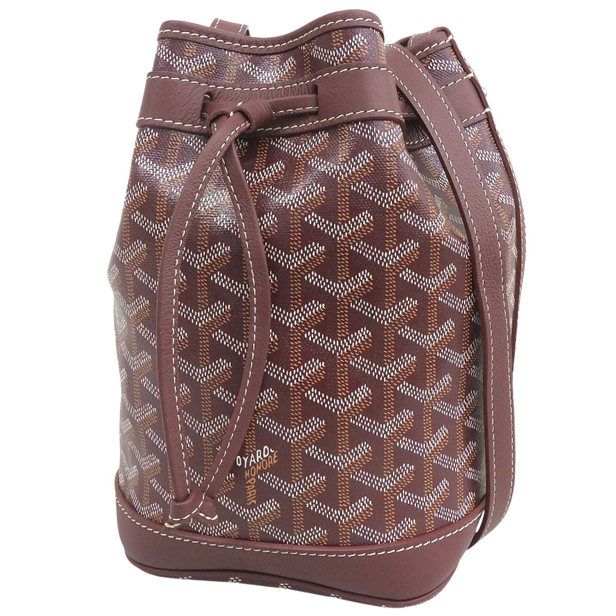 プティ・フロ バケットバッグ ゴヤールディンキャンバス ボルドー