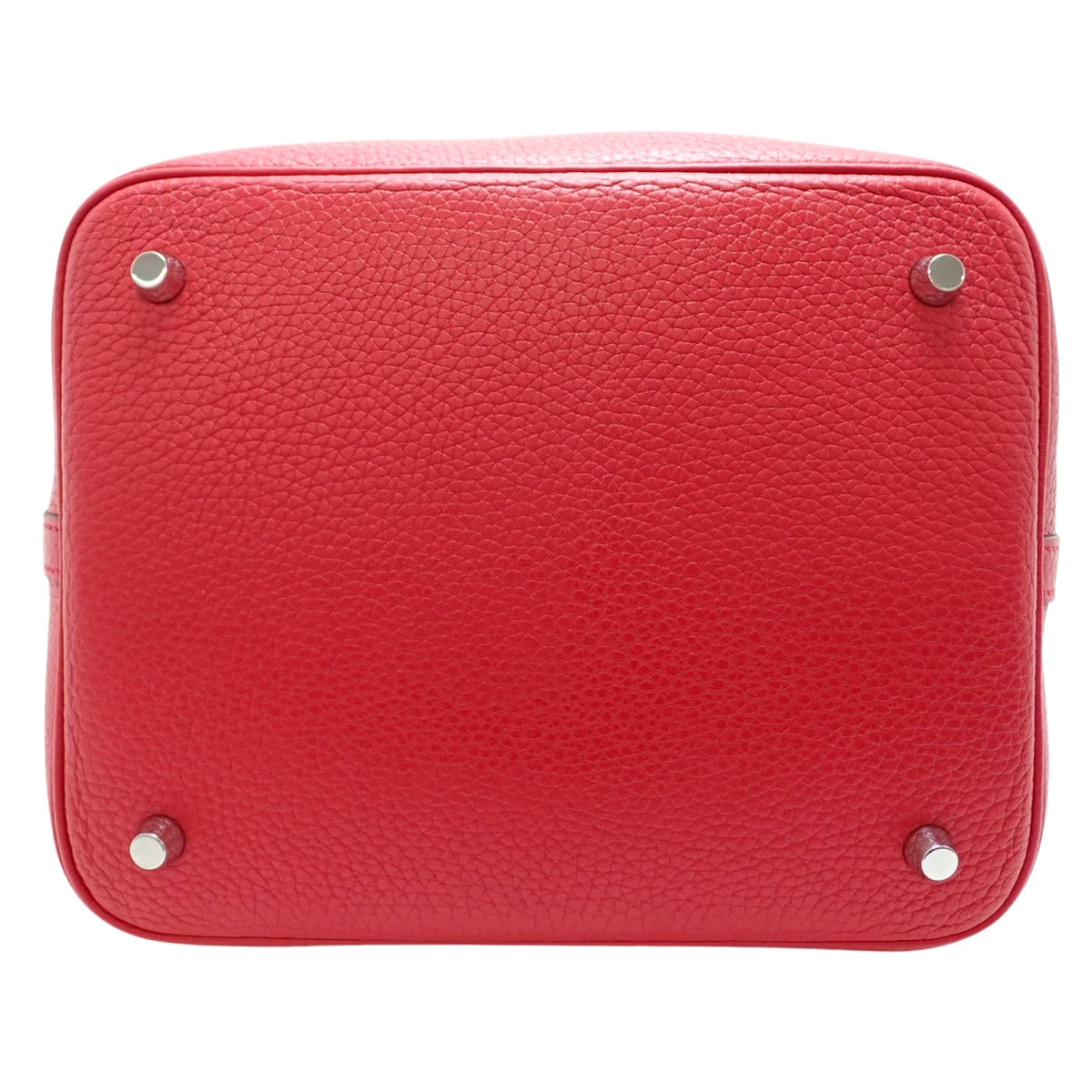 Picotin Lock MM Taurillon Clemence Rouge Casaque Silver Hardware C Stamp