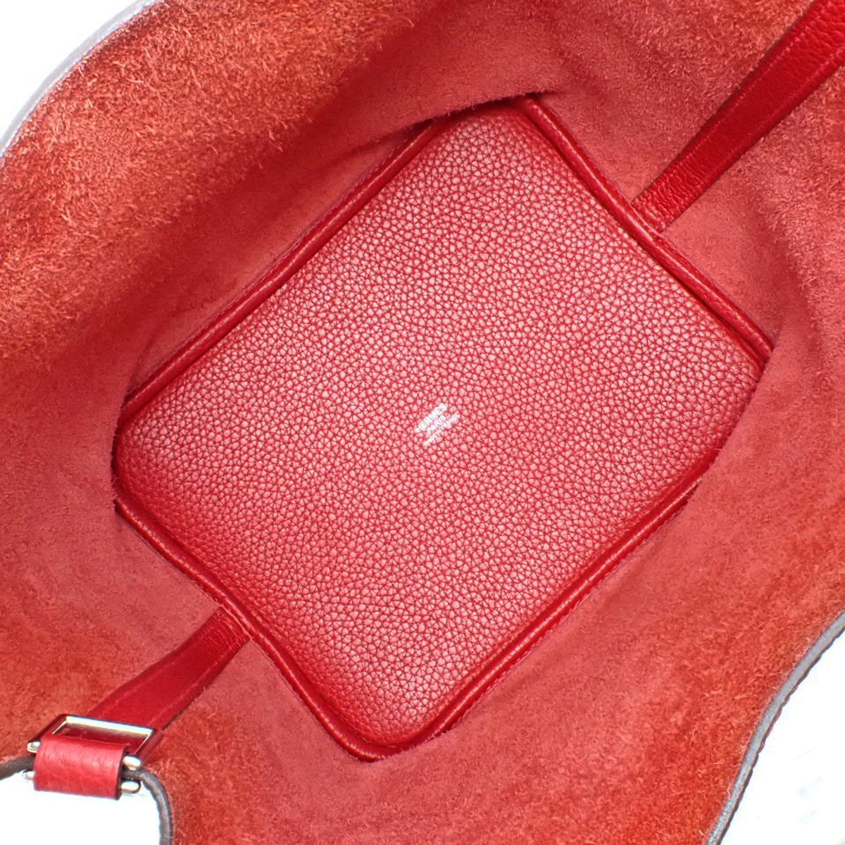Picotin Lock MM Taurillon Clemence Rouge Casaque Silver Hardware C Stamp