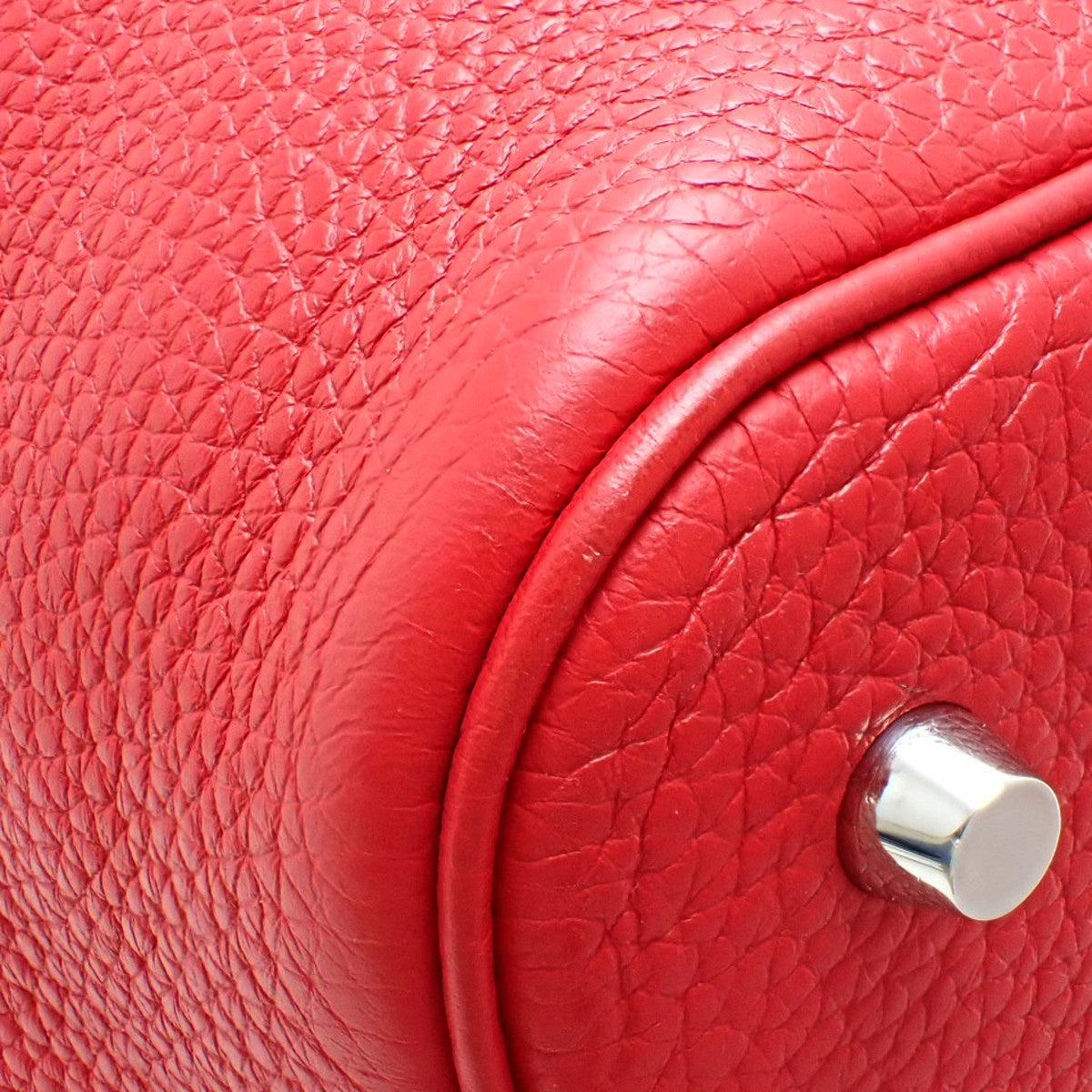Picotin Lock MM Taurillon Clemence Rouge Casaque 银扣 C刻印