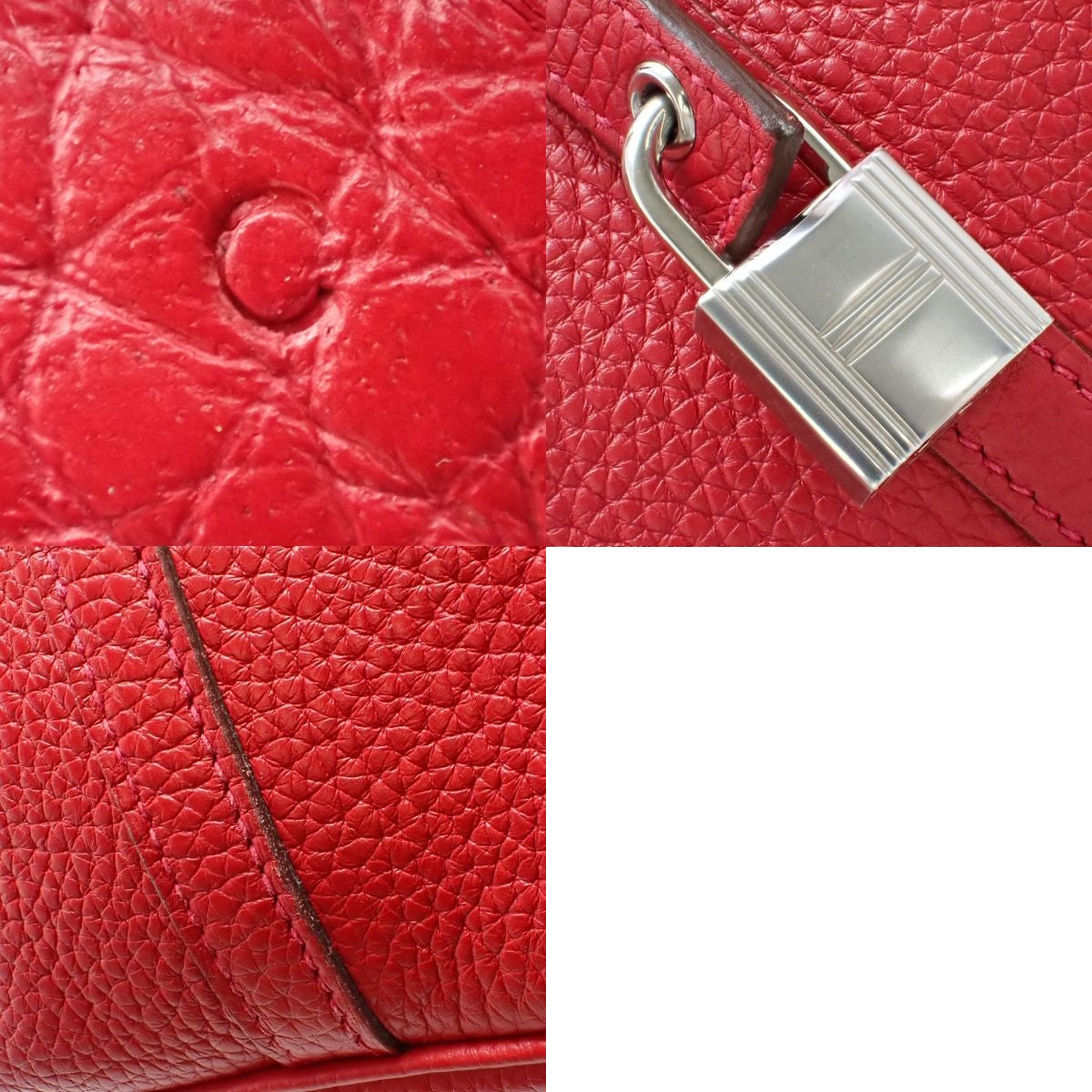 Picotin Lock MM Taurillon Clemence Rouge Casaque Silver Hardware C Stamp